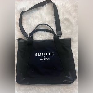 Black canvas tote bag